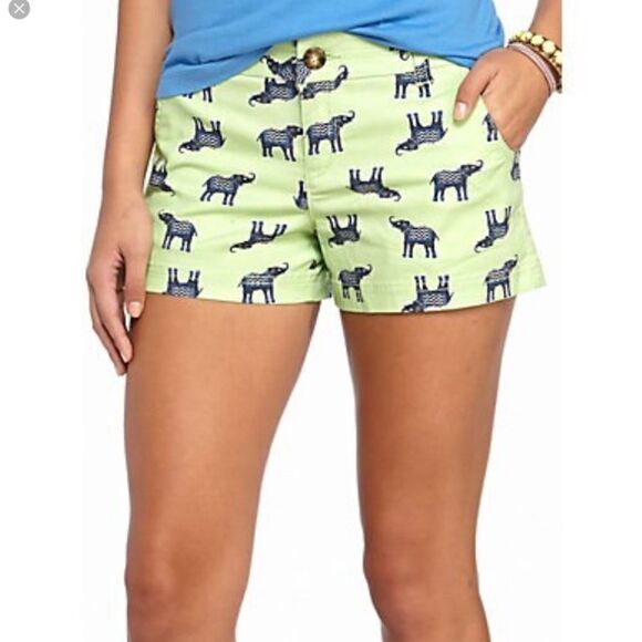 Red Camel Elephant Print Shorts - Picture 1 of 4
